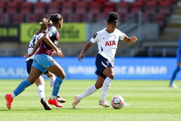 RECORD DATE NOT STATED 6th September 2026; BetWright Stadium, London, England; Womens Super League Football, Tottenham Hotspur versus West Ham United; Shekiera Martinez of Tottenham Hotspur KatiexChan