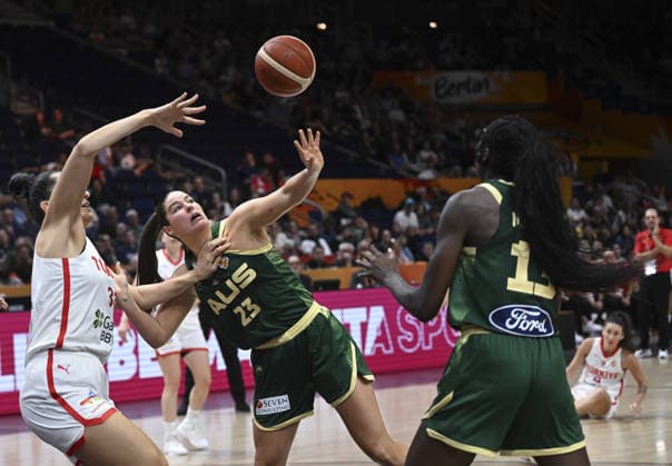 Turkiye v Australia - FIBA Women s Basketball World Cup BERLIN, GERMANY - SEPTEMBER 6: Players in action during the FIBA 2026 Women s Basketball World Cup Group C match between Turkiye and Australia at Uber Arena in Berlin, Germany, on September 6, 2026. Halil Sagirkaya Anadolu Berlin Germany. Editorial use only. Please get in touch for any other usage.  Copyright: x2026xAnadoluxHalilxSagirkayax