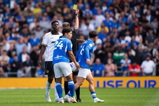 Marshall Munetsi of Wolverhampton Wanderers is shown a yellow card Birmingham City v Wolverhampton Wanderers, EFL Sky Bet Championship, Football, St. Andrew s at Knighthead Park, Birmingham, UK - 06 Sep 2026Birmingham St. Andrew s at Knighthead Park United Kingdom EDITORIAL USE ONLY No use with unauthorised audio, video, data, fixture lists, club league logos or live services. Online in-match use limited to 120 images, no video emulation. No use in betting, games or single club league player publications.  Copyright: xWiredxPhotos Shutterstockx 17137315bc