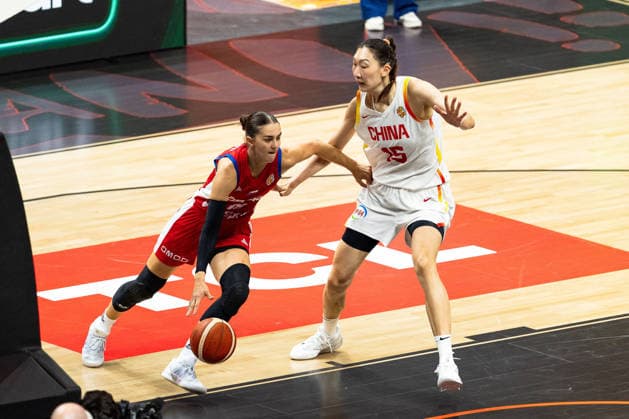 Eliska Joklova (Czech Republic), No. 10, dribbling against Xu Han (China), No. 15, GER, China vs. Czech Republic, Basketball, 2026 FIBA Women’s World Cup, Group Stage, Matchday 2, September 6, 2026, GER, China vs. Czech Republic, Basketball, 2026 FIBA Women’s World Cup, Group Stage, Matchday 2, September 6, 2026, Berlin Copyright: xEibner-Pressefoto MaxxVincenx EP_MVN