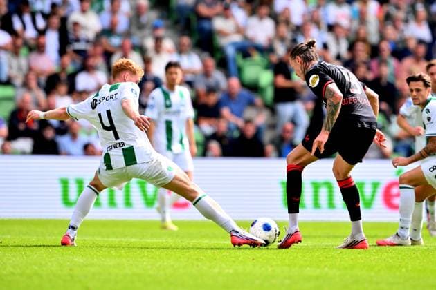 GRONINGEN - (lr) Mark Csinger of FC Groningen, Wout Weghorst of FC Twente during the Dutch Eredivisie match between FC Groningen and FC Twente at the Euroborg stadium on September 6, 2026 in Groningen, the Netherlands. COR LASKER ANP Eredivisie 2026 27 xVIxANPxSportx xxANPxIVx 567370974 originalFilename: 567370974.jpg