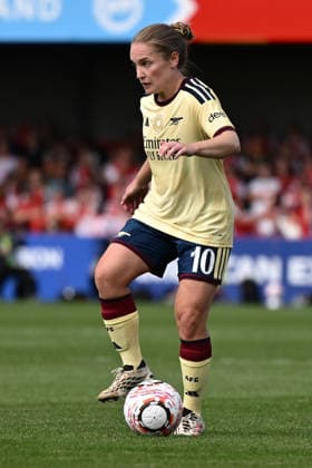 CRAWLEY, ENGLAND - SEPTEMBER 06: Kim Little of Arsenal in action during the Barclays Women s Super League match between Brighton & Hove Albion and Arsenal at Broadfield Stadium on September 06, 2026 in Crawley, England. Copyright: xYaroslavxDunkax xSPPx Sportspressphoto_SPR224714