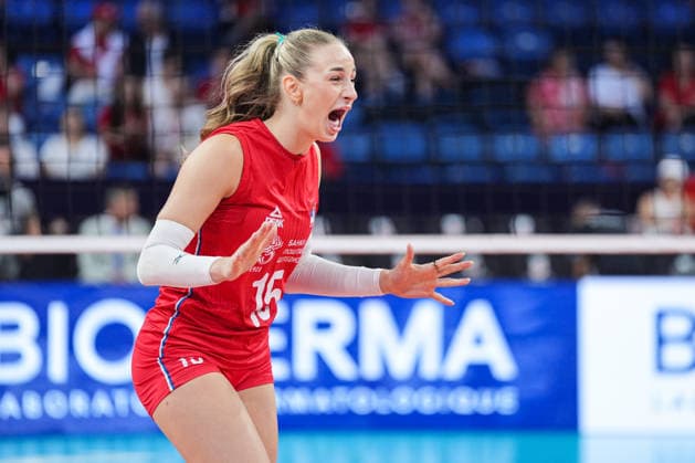 Poland v Serbia - CEV EuroVolley 2026 ISTANBUL, TURKIYE - SEPTEMBER 6: Serbia players celebrate during the third-place match between Poland and Serbia at the Trendyol 2026 CEV Women s European Volleyball Championship at Sinan Erdem Sports Hall in Istanbul, Turkiye, on September 6, 2026. Cemal Yurttas Anadolu Istanbul Turkey. Editorial use only. Please get in touch for any other usage.  Copyright: x2026xAnadoluxCemalxYurttasx