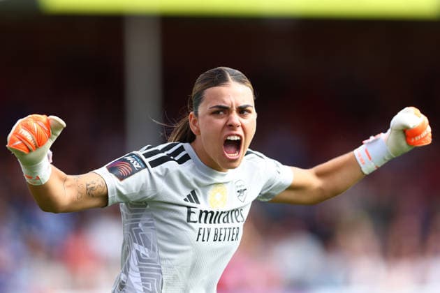 Crawley, England, 6th September 2026. Misa Rodriguez of Arsenal celebrates after the Brighton Women vs Arsenal Women Barclays Women s Super League match at Broadfield Stadium, Crawley. Picture credit should read: Paul Terry Sportimage EDITORIAL USE ONLY. No use with unauthorised audio, video, data, fixture lists, club league logos or live services. Online in-match use limited to 120 images, no video emulation. No use in betting, games or single club league player publications. SPI_032_PT_Brighton_W_Arsenal_W SPI-4977-0032
