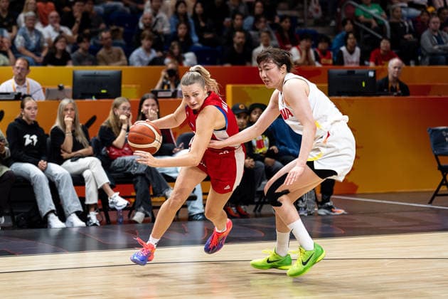 Petra Malikova (Czech Republic), No. 7, dribbling past Xinyu Luo (China), No. 11, GER, China vs. Czech Republic, Basketball, 2026 FIBA Women’s World Cup, Group Stage, Matchday 2, September 6, 2026, GER, China vs. Czech Republic, Basketball, 2026 FIBA Women’s World Cup, Group Stage, Matchday 2, September 6, 2026, Berlin Copyright: xEibner-Pressefoto MaxxVincenx EP_MVN