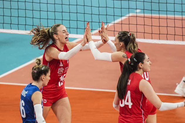 Poland v Serbia - CEV EuroVolley 2026 ISTANBUL, TURKIYE - SEPTEMBER 6: Serbia players celebrate after a point during the third-place match between Poland and Serbia at the Trendyol 2026 CEV Women s European Volleyball Championship at Sinan Erdem Sports Hall in Istanbul, Turkiye, on September 6, 2026. Agit Erdi Ulukaya Anadolu Istanbul Turkey. Editorial use only. Please get in touch for any other usage.  Copyright: x2026xAnadoluxAgitxErdixUlukayax