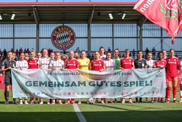 GER, München, FC Bayern München vs SC Freiburg, Google Pixel Frauen Bundesliga, Fussball, DFB, Spielzeit 2026 2027, FC Bayern Campus, 3. Spieltag im Bild: AKtionsspieltag Nachhaltigkeit DFB DFL REGULATIONS PROHIBIT ANY USE OF PHOTOGRAPHS AS IMAGE SEQUENCES AND OR QUASI-VIDEO, 06.09.2026 *** GER, Munich, FC Bayern Munich vs. SC Freiburg, Google Pixel Women s Bundesliga, Soccer, DFB, 2026–2027 Season, FC Bayern Campus, Matchday 3 in Pictures: Sustainability Theme Matchday. DFB and DFL regulations prohibit any use of photographs as image sequences and or quasi-video, September 6, 2026 Copyright: HMBxMedia HendrikxHamelau