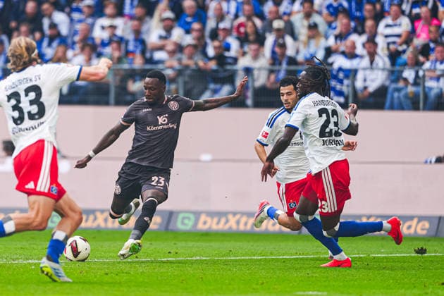 Torschuss Torchance Sheraldo Becker (1. FSV Mainz 05, 23) GER, Hamburger SV vs. 1. FSV Mainz 05, Fußball, 1. Bundesliga, Spieltag 02, Saison 2026 2027, 06.09.2026 DFL REGULATIONS PROHIBIT ANY USE OF PHOTOGRAPHS AS IMAGE SEQUENCES AND OR QUASI-VIDEO GER, Hamburger SV vs. 1. FSV Mainz 05, Fußball, 1. Bundesliga, Spieltag 02, Saison 2026 2027, 06.09.2026 Hamburg *** Shot on Goal, Scoring Chance, Sheraldo Becker, 1 FSV Mainz 05, 23 GER, Hamburger SV vs. 1 FSV Mainz 05, Soccer, Bundesliga 1, Matchday 02, 2026–2027 Season, September 6, 2026 DFL regulations prohibit any use of photographs as image sequences and or quasi-video GER, Hamburger SV vs. 1. FSV Mainz 05, soccer, 1st Bundesliga, Matchday 02, 2026–2027 Season, September 6, 2026, Hamburg Copyright: xEibner-Pressefoto MarcelxvonxFehrnx EP_MFN