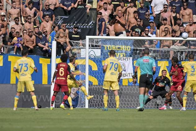 IPA88195538 - Antonio Raimondo of Frosinone scores the goal to make it 1-0 during the Serie A Enilive soccer match between Frosinone and Venezia at Benito Stirpe Stadium on September 6, 2026, in Frosinone, Lazio. During the Frosinone Calcio vs. Venezia FC Italian Serie A soccer match in Frosinone, Italy, on September 6, 2026  Copyright: xRobertoxRamaccia IPAxSportx xx 88195538