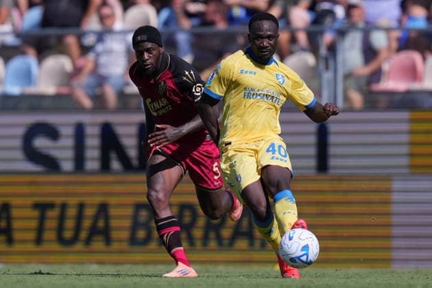 Frosinone s Seydou Fini during the Serie A EniLive soccer match between Frosinone and Venezia at the Frosinone Benito Stirpe stadium, Italy - Sunday, September 6, 2026 - Soccer ( Photo by Alfredo Falcone LaPresse )  Copyright: xAlfredoxFalcone LaPressex