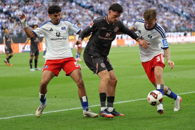 2026.09.06 xfsx Fussball 1. Bundesliga Hamburger Sportverein - 1. FSV Mainz 05 v.l. Martin Adeline (Hamburger SV, 5), Anthony Caci (1.FSV Mainz 05, 19), David Moeller Wolfe ( Hamburger SV, 3) (DFL DFB regulations prohibit any use of photographs as image sequences and or quasi-video. *** September 6, 2026 xfsx Soccer 1 Bundesliga Hamburger Sportverein 1 FSV Mainz 05 v l Martin Adeline Hamburger SV, 5, Anthony Caci 1 FSV Mainz 05, 19, David Moeller Wolfe, Hamburger SV, 3. DFL and DFB regulations prohibit any use of photographs as image sequences and or quasi-video. Copyright: HMBxMedia FernandoxSoares