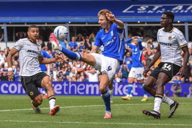 Birmingham City v Wolverhampton Wanderers, Sky Bet Championship, St Andrews @ Knighthead Park, Birmingham, UK - 6 September 2026 Birmingham City s August Priske on the ball , UK NEWSPAPERS OUT Copyright: xRichardxBowcottx