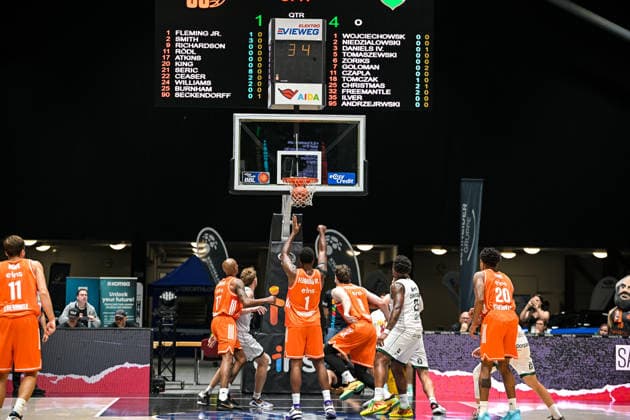 easyCredit Basketball Bundesliga, Exhibition Game, Niners Chemnitz vs. Legia Warsaw, September 6, 2026, starting at 3:00 p.m., Chemnitz, Chemnitz Arena. In Photo 01: Phlandrous Fleming Jr., easyCredit Basketball Bundesliga, Exhibition Game, Niners Chemnitz vs. Legia Warsaw, Chemnitz, Saxony, Germany Copyright: xEHLxMedia MichelxKöhlerx 20260609-Niners-Chemnitz-Legia-Warschau_015