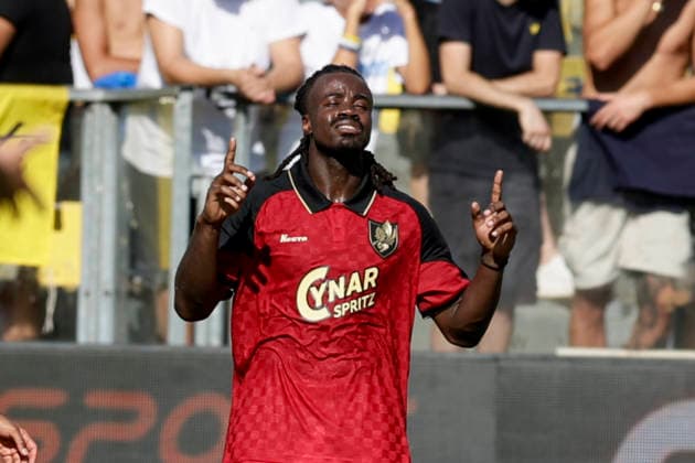 Serie a football match Frosinone Calcio vs Venezia Venezia s Belgian defender Richie Sagrado celebrates after scoring a goal of 2- 2 during the Serie A football match between Frosinone Calcio vs Venezia at the Benito Stirpe stadium in Frosinone, Italy on September 06, 2026. _BPH5388 Copyright: xAntonioxBalascox