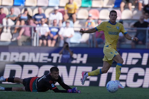 Frosinone s Giorgi Kvernadze gol during the Serie A EniLive soccer match between Frosinone and Venezia at the Frosinone Benito Stirpe stadium, Italy - Sunday, September 6, 2026 - Soccer ( Photo by Alfredo Falcone LaPresse )  Copyright: xAlfredoxFalcone LaPressex