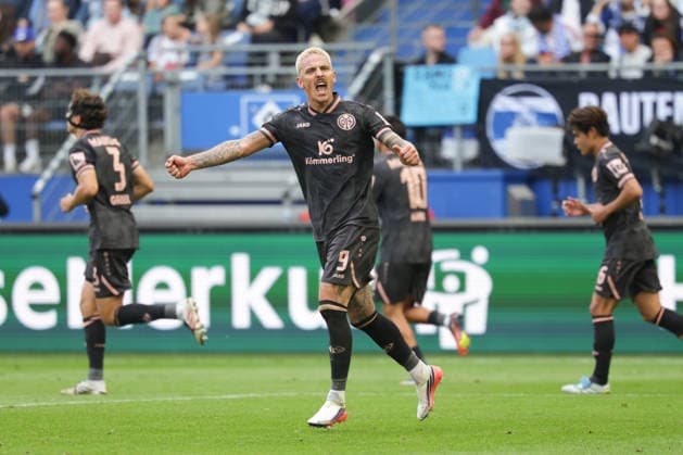 2026.09.06 xfsx Fussball 1. Bundesliga Hamburger Sportverein - 1. FSV Mainz 05 v.l. Phillip Tietz (1.FSV Mainz 05, 9) feiert das 4:0 fuer 1.FSV Mainz 05 (DFL DFB regulations prohibit any use of photographs as image sequences and or quasi-video. *** September 6, 2026 xfsx Soccer 1 Bundesliga Hamburger Sportverein 1 FSV Mainz 05 (from left) Phillip Tietz 1 FSV Mainz 05, 9 celebrates the 4–0 win for 1. FSV Mainz 05. DFL and DFB regulations prohibit any use of photographs as image sequences and or quasi-video. Copyright: HMBxMedia FernandoxSoares
