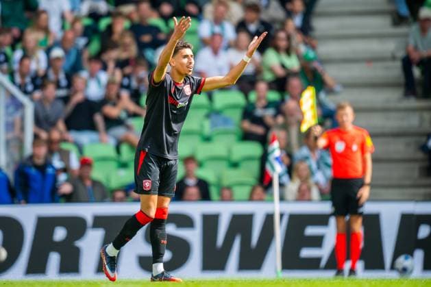 GRONINGEN , 06-09 2026 , Stadium Euroborg , season 2026 2027 , Dutch Eredivisie football , match between FC Groningen and FC Twente , picture shows FC Twente player Younes Taha wants corner kick Groningen - Twente  x206584998x Copyright: