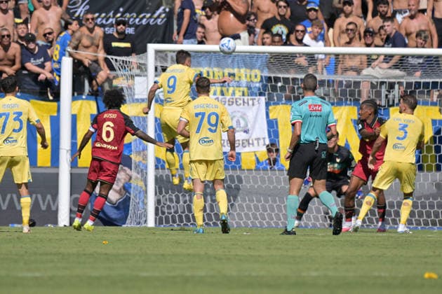 Foto IPP Roberto Ramaccia Frosinone 6 09 2026 Calcio Campionato di Serie A 2026 2027 Frosinone vs Venezia Nella foto Antonio Raimondo of Frosinone scores the goal for 1-0 italyphotopress world copyright Frosinone italy Italia ITALY  Copyright: xR4924_italyphotopressx