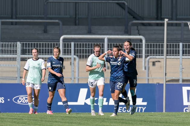 06.09.2026, Fußball, 2. Frauen-Bundesliga, 2026 2027, 5. Spieltag, VfL Bochum - SG 99 Andernach Noemi Gentile (22 Bochum) bejubelt ihr Tor. *** September 6, 2026, Soccer, Women s Bundesliga 2, 2026–2027, Matchday 5, VfL Bochum vs. SG 99 Andernach: Noemi Gentile, 22, of Bochum celebrates her goal