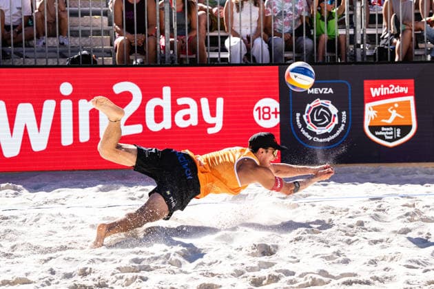 Beach volleyball, Beachvolleyball - MEVZA Schladming SCHLADMING,AUSTRIA,06.SEP.26 - BEACH VOLLEYBALL - win2day Tour PRO, MEVZA Schladming. Image shows Phillip Waller (AUT).  GEPAxpictures xJulioxArellano