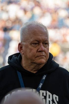 Germany, September 6, 2026, The AFLE Gold Bowl 2026: Wroclaw Panthers vs. Vienna Vikings, Schauinsland Reisen Arena, Duisburg. Wroclaw Panthers Coach Dave Likins is disappointed. Duisburg, Germany Copyright: xMijoxLubecx