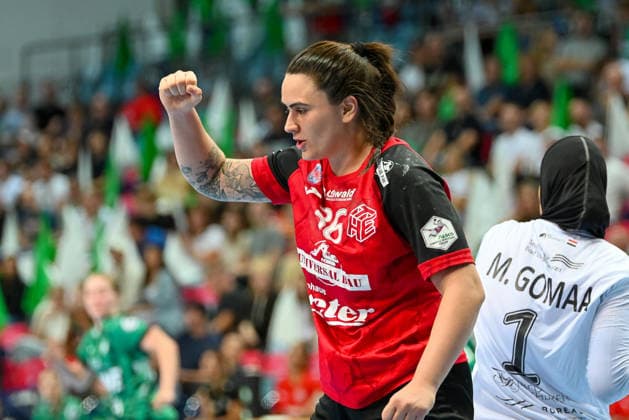 Marcela Arounian (Thueringer HC, 36) jubelt VfL Oldenburg vs. Thueringer HC, ALSCO Handball Bundesliga Frauen, 2. Spieltag, Saison 2026 2027, 06.09.2026, VfL Oldenburg vs. Thueringer HC, ALSCO Handball Bundesliga Frauen, 2. Spieltag, Saison 2026 2027, 06.09.2026 Oldenburg *** Marcela Arounian (Thuringer HC), 36, celebrates during the VfL Oldenburg vs. Thuringer HC match, ALSCO Women s Handball Bundesliga, Matchday 2, 2026–2027 season, September 6, 2026, VfL Oldenburg vs. Thueringer HC, ALSCO Women’s Handball Bundesliga, Matchday 2, 2026–2027 season, September 6, 2026, Oldenburg Copyright: xEibner-Pressefoto RobertxGertzenx EP_RGN
