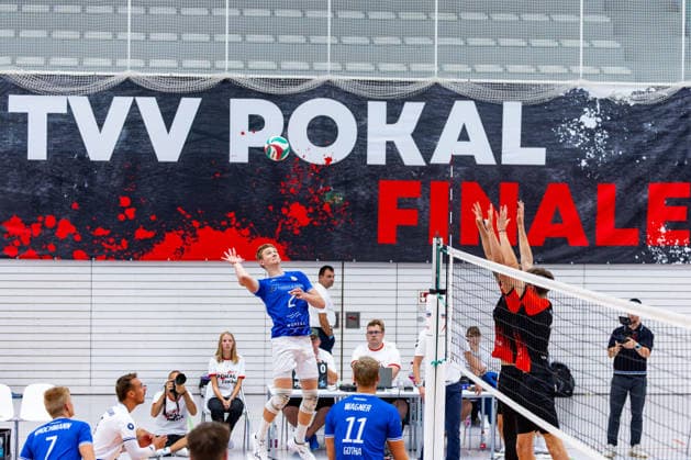 September 6, 2026, GER, Volleyball, Men, Season 26, Thuringia Cup Final, Volleyball Day, Blue Volleys Gotha vs. VSV Jena 90 Richard Werner Blue Volleys Gotha, 2 99089 Erfurt, Rieths Sports Complex, Thuringia, Germany