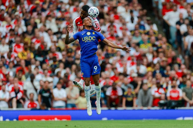 Premier League 2026 27 Arsenal v Chelsea Emirates Stadium 06.09.2026 Joao Pedro of Chelsea and Ezri Konsa of Arsenal Premier League 2026 27 Arsenal v Chelsea Emirates Stadium 06.09.2026 Photograph By Marc Aspland The Times  Copyright: xMarcxAsplandx NINTCHDBPICT001106095725
