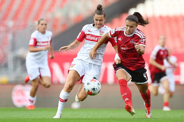 Billa Nicole - Lobanova Alexsandra , 1.FC Nürnberg-VfB Stuttgart , Frauen Bundesliga , , Fußball , in dem Max Morlock Stadion in Nürnberg , Bayern , Deutschland . September 06 , 2026 . Photo by: Davide Elias IPA Photo Pressefoto DENL Copyright: xDavidexEliasx