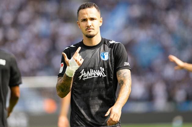 Falko Michel 21 (1. FC Magdeburg) gestikuliert nach seinem Tor zum 1:1, Hertha BSC Berlin vs. 1. FC Magdeburg, Fussball, 2. Bundesliga, 4. Spieltag, 2026 2027, 06.09.2026 DFB regulations prohibit any use of photographs as image sequences and or quasi-video Berlin Berlin Deutschland *** Falko Michel, No. 21, 1 FC Magdeburg, gestures after scoring the 1-1 goal, Hertha BSC Berlin vs. 1 FC Magdeburg, soccer, 2. Bundesliga, Matchday 4, 2026–2027, September 6, 2026. DFB regulations prohibit any use of photographs as image sequences and or quasi-video. Berlin, Berlin, Germany Copyright: xkolbert-press MarkusxVerwimpx
