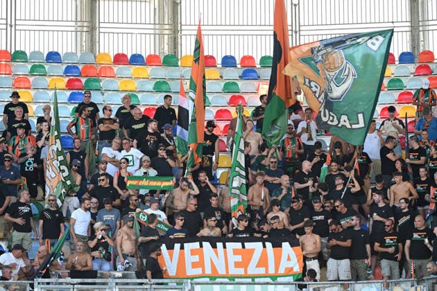 Soccer, friendly match ,Frosinone v Venezia Venezia fans during the Serie A 2026 2027 match between Frosinone v Venezia at Benito Stirpe stadium in Frosinone, Italy, September 06th, 2026. Imago-Images Emmefoto Copyright: xImago-Images Emmefotox