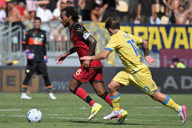 Soccer, friendly match ,Frosinone v Venezia Gianluca Busio of Venezia,Romano Schmid of Frosinone during the Serie A 2026 2027 match between Frosinone v Venezia at Benito Stirpe stadium in Frosinone, Italy, September 06th, 2026. Imago-Images Emmefoto Copyright: xImago-Images Emmefotox
