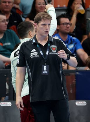September 6, 2026, Germany, Stuttgart, Handball: TVB Stuttgart vs. Füchse Berlin, Coach Nicolej Krickau (Berlin)