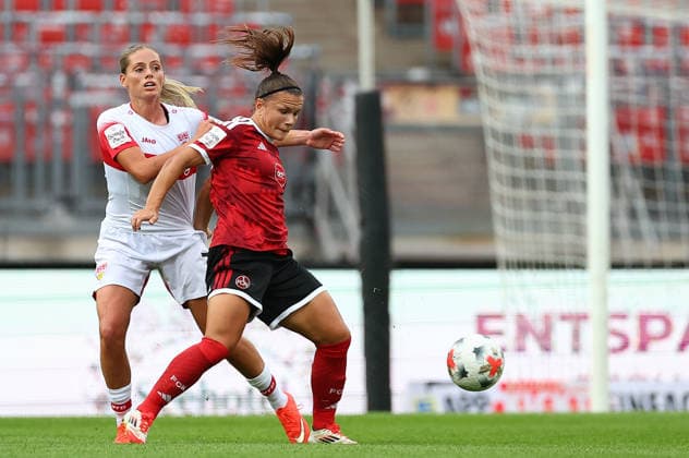 Redzepi Dafina - Lobanova Alexsandra , 1.FC Nürnberg-VfB Stuttgart , Frauen Bundesliga , , Fußball , in dem Max Morlock Stadion in Nürnberg , Bayern , Deutschland . September 06 , 2026 . Photo by: Davide Elias IPA Photo Pressefoto DENL Copyright: xDavidexEliasx