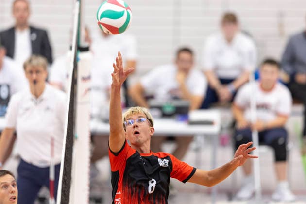 TVV Men s Cup Final: Blue Volleys Gotha vs. 1 VSV Jena 90, Erfurt, September 6, 2026, Finn Kazuch 8, 1 VSV Jena 90, TVV Men s Cup Final: Blue Volleys Gotha vs. 1 VSV Jena 90, Riethsporthalle, Erfurt September 6, 2026 Copyright: xBEAUTIFULxSPORTS Duehringx