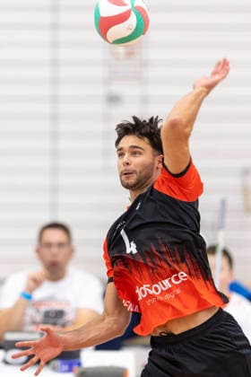 TVV Men s Cup Final: Blue Volleys Gotha vs. 1 VSV Jena 90, Erfurt, September 6, 2026. Hannes May 4 1 VSV Jena 90. TVV Men s Cup Final: Blue Volleys Gotha vs. 1 VSV Jena 90, Riethsporthalle, Erfurt September 6, 2026 Copyright: xBEAUTIFULxSPORTS Duehringx