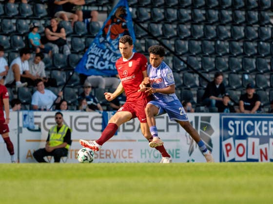 Antonis Aidonis, SG Sonnenhof Grossaspach, 15; Tiago Poller, TSG Hoffenheim II, 20 GER, Soccer, SG Sonnenhof Grossaspach vs. TSG Hoffenheim II, 3rd Division, Matchday 4, 2026–2027 Season, September 6, 2026 GER, Soccer, SG Sonnenhof Grossaspach vs. TSG Hoffenheim II, 3rd Division, Matchday 4, 2026–2027 season, September 6, 2026 Aspach Copyright: xCarstenxSchweringx EP_CSG