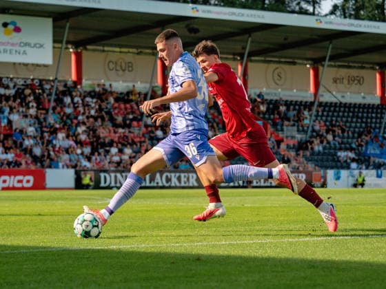 Jakov Dedic, TSG Hoffenheim II, 36; Antonis Aidonis, SG Sonnenhof Grossaspach, 15; GER, Soccer, SG Sonnenhof Grossaspach vs. TSG Hoffenheim II, 3rd Division, Matchday 4, 2026–2027 season, September 6, 2026 GER, Soccer, SG Sonnenhof Grossaspach vs. TSG Hoffenheim II, 3rd Division, Matchday 4, 2026–2027 Season, September 6, 2026 Aspach Copyright: xCarstenxSchweringx EP_CSG