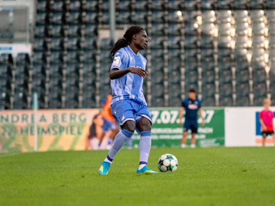Blessing Makanda, TSG Hoffenheim II, 17 on the ball, GER, Soccer, SG Sonnenhof Grossaspach vs. TSG Hoffenheim II, 3rd Division, Matchday 4, 2026–2027 Season, September 6, 2026 GER, Soccer, SG Sonnenhof Grossaspach vs. TSG Hoffenheim II, 3rd Division, Matchday 4, 2026–2027 season, September 6, 2026 Aspach Copyright: xCarstenxSchweringx EP_CSG
