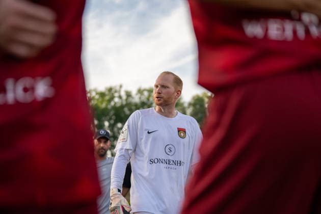 Maximilian Reule, SG Sonnenhof Großaspach, 01, SG Sonnenhof Großaspach vs. TSG 1899 Hoffenheim II, Soccer, 3rd Division, Matchday 4, September 6, 2026, DFB regulations prohibit any use of photographs as image sequences and or quasi-video. Aspach, Baden-Württemberg, Germany Copyright: xkolbert-press PhilipxZieglerx