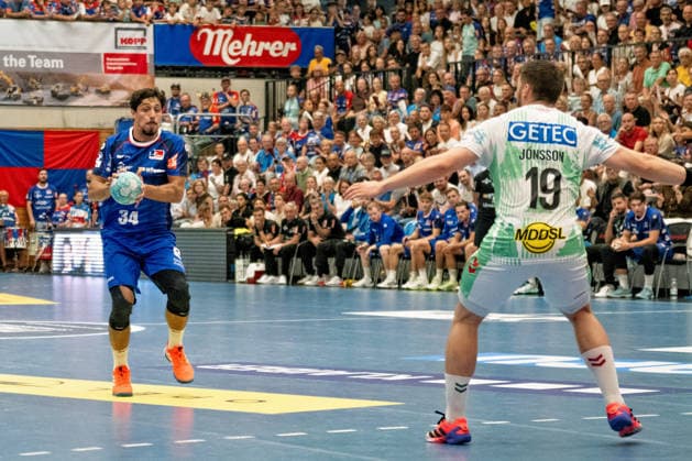 Yonatan Dayan, HBW Balingen Weilstetten, 34, playmaker, HBW Balingen Weilstetten vs. SC Magdeburg, GER, Opel 1 Handball Bundesliga, Championship, Matchday 3, 2026–2027 season, September 6, 2026, Eibner Press Photo: Andreas Ulmer, HBW Balingen Weilstetten vs. SC Magdeburg, GER, Opel 1 Handball Bundesliga, Championship, Matchday 3, 2026–2027 Season, September 6, 2026, Balingen Copyright: xEibner-Pressefoto AndreasxUlmerx EP_AUR