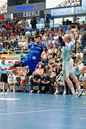 Yonatan Dayan, HBW Balingen Weilstetten, 34, shot, HBW Balingen Weilstetten vs. SC Magdeburg, GER, Opel 1 Handball Bundesliga, Championship, Matchday 3, 2026–2027 season, September 6, 2026, Eibner Press Photo Andreas Ulmer HBW Balingen Weilstetten vs. SC Magdeburg, GER, Opel 1 Handball Bundesliga, Championship, Matchday 3, 2026–2027 Season, September 6, 2026, Balingen Copyright: xEibner-Pressefoto AndreasxUlmerx EP_AUR