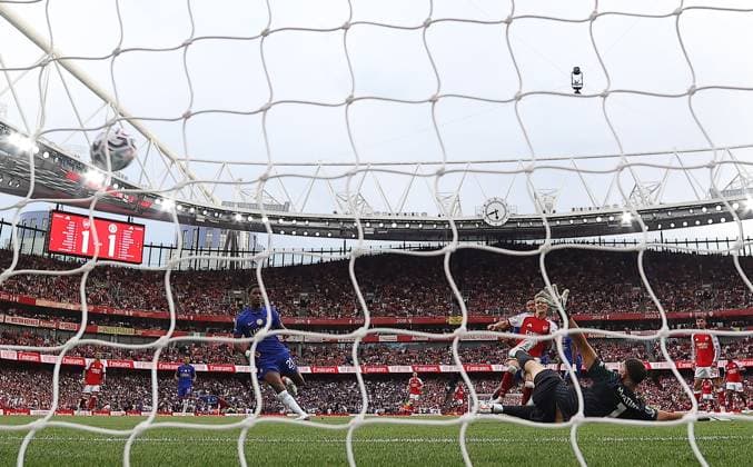 Martin Odegaard of Arsenal scores their sides second goal past Emiliano Martinez of Chelsea Arsenal v Chelsea, Premier League, Football, Football, Emirates Stadium, London, UK - 06 Sep 2026London Emirates Stadium United Kingdom EDITORIAL USE ONLY No use with unauthorised audio, video, data, fixture lists, club league logos or live services. Online in-match use limited to 120 images, no video emulation. No use in betting, games or single club league player publications. Copyright: xMichaelxZemanek Shutterstockx 17135040an