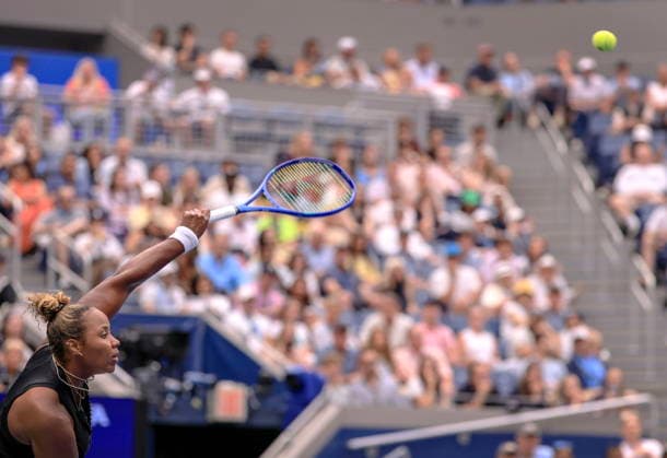 US Open tennis tournament - Day 8 Taylor Townsend of the USA in action against Aryna Sabalenka of Belarus during their Women s Singles match at the US Open Tennis Championships at the USTA Billie Jean King National Tennis Center in Flushing Meadows, New York, USA, 06 September 2026. The 2026 US Open tournament runs from 23 August through 13 September. FLUSHING MEADOWS NEW YORK United States  Copyright: xCRISTOBALxHERRERA-ULASHKEVICHx