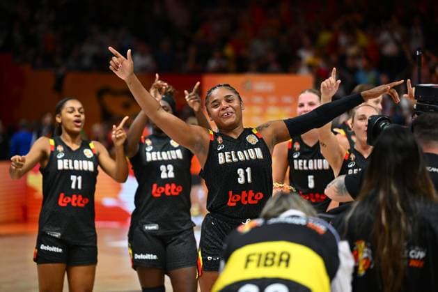 Puerto Rico v Belgium - FIBA Women s Basketball World Cup 2026 BERLIN, GERMANY - SEPTEMBER 06 : Lisowa Mbaka Maxuella small forward of Belgium celebrating during the FIBA Women s Basketball World Cup group C phase match between Puerto Rico and Belgium in Berlin on September 6, 2026 in Berlin, Germany, 06 09 2026 Berlin Germany  Copyright: xVincentxKalutx