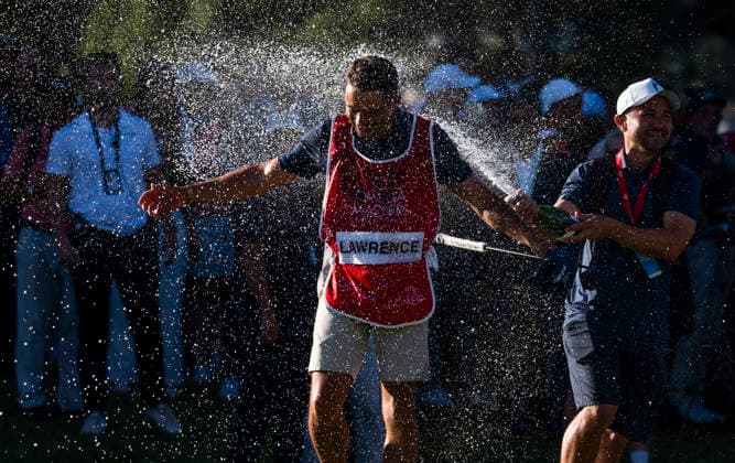 September 6, 2026, Crans-Montana, Valais, Switzerland: Crans-Montana Switzerland, 09 06 2026: The team of THRISTON LAWRENCE celebrates his victory during Omega European Masters 2026, which is taking place in the famous ski resort that will host the upcoming Alpine World Ski Championships and took plat at Crans-Montana in Valais, Switzerland. Golf 2026: Omega European Masters: Final Day  - ZUMAd206 0866074803st Copyright: xEricxDubostx
