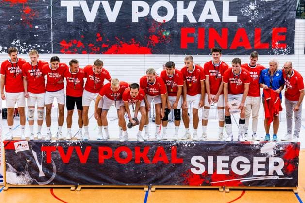 September 6, 2026, GER, Volleyball, Men, Season 26, Thuringia Cup Final, Volleyball Day, Blue Volleys Gotha vs. VSV Jena 90: The Blue Volleys Gotha win the cup match against VSV Jena 90 and are the 2026 cup champions. 99089 Erfurt, Rieths Sports Complex, Thuringia, Germany