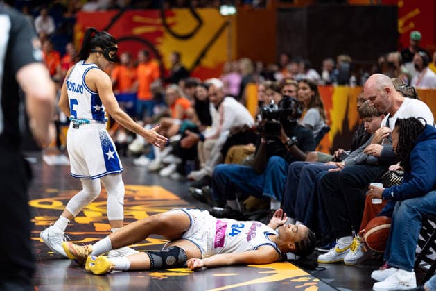 Imani McGee Stafford (Puerto Rico), 34, on the floor; Pamela Rosado (Puerto Rico), 05, GER, Puerto Rico vs. Belgium, Basketball, 2026 FIBA Women’s World Cup, Group Stage, Matchday 2, September 6, 2026, GER, Puerto Rico vs. Belgium, Basketball, FIBA Women’s World Cup 2026, Group Stage, Matchday 2, September 6, 2026, Berlin Copyright: xEibner-Pressefoto MaxxVincenx EP_MVN