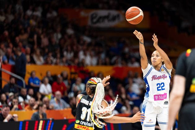Arella Guirantes of Puerto Rico, 22, taking a shot, GER, Puerto Rico vs. Belgium, Basketball, 2026 FIBA Women s World Cup, Group Stage, Matchday 2, September 6, 2026, GER, Puerto Rico vs. Belgium, Basketball, 2026 FIBA Women’s World Cup, Group Stage, Matchday 2, September 6, 2026, Berlin Copyright: xEibner-Pressefoto MaxxVincenx EP_MVN