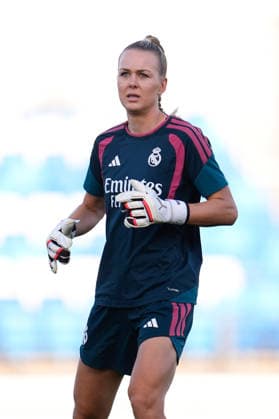 September 6, 2026, Valdebebas, Madrid, Spain: Merle Frohms of Real Madrid CF warms up during the Spanish Women League, Liga F, football match played between Real Madrid and SD Eibar at Alfredo Di Stefano stadium on September 06, 2026, in Valdebebas, Madrid, Spain. Real Madrid V SD Eibar - Liga F - ZUMAa181 20260906_zaa_a181_163 Copyright: xDennisxAgyemanx